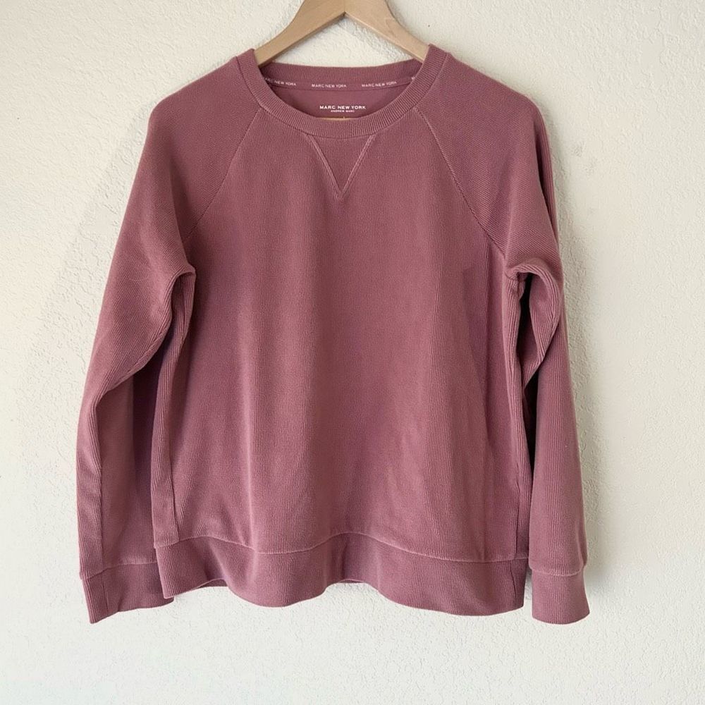 Marc New York Crewneck Ribbed Sweatshirt